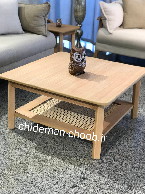مجموعه میز جلو مبلی و عسلی مینیمال حصیری
