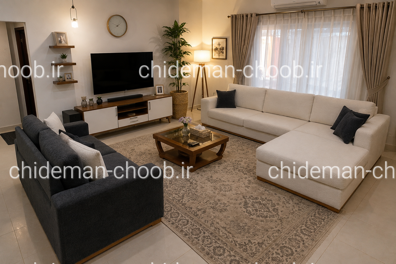 مبل راحتی مدل آمریکایی شامل ال + کاناپه + تک