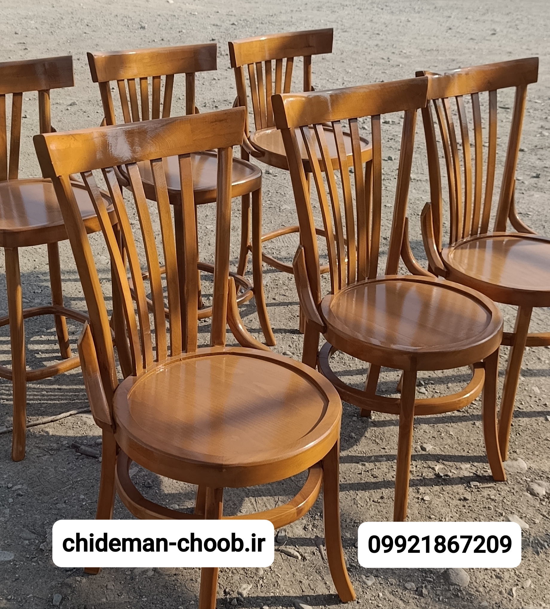 صندلی غذاخوری لهستانی چوب راش